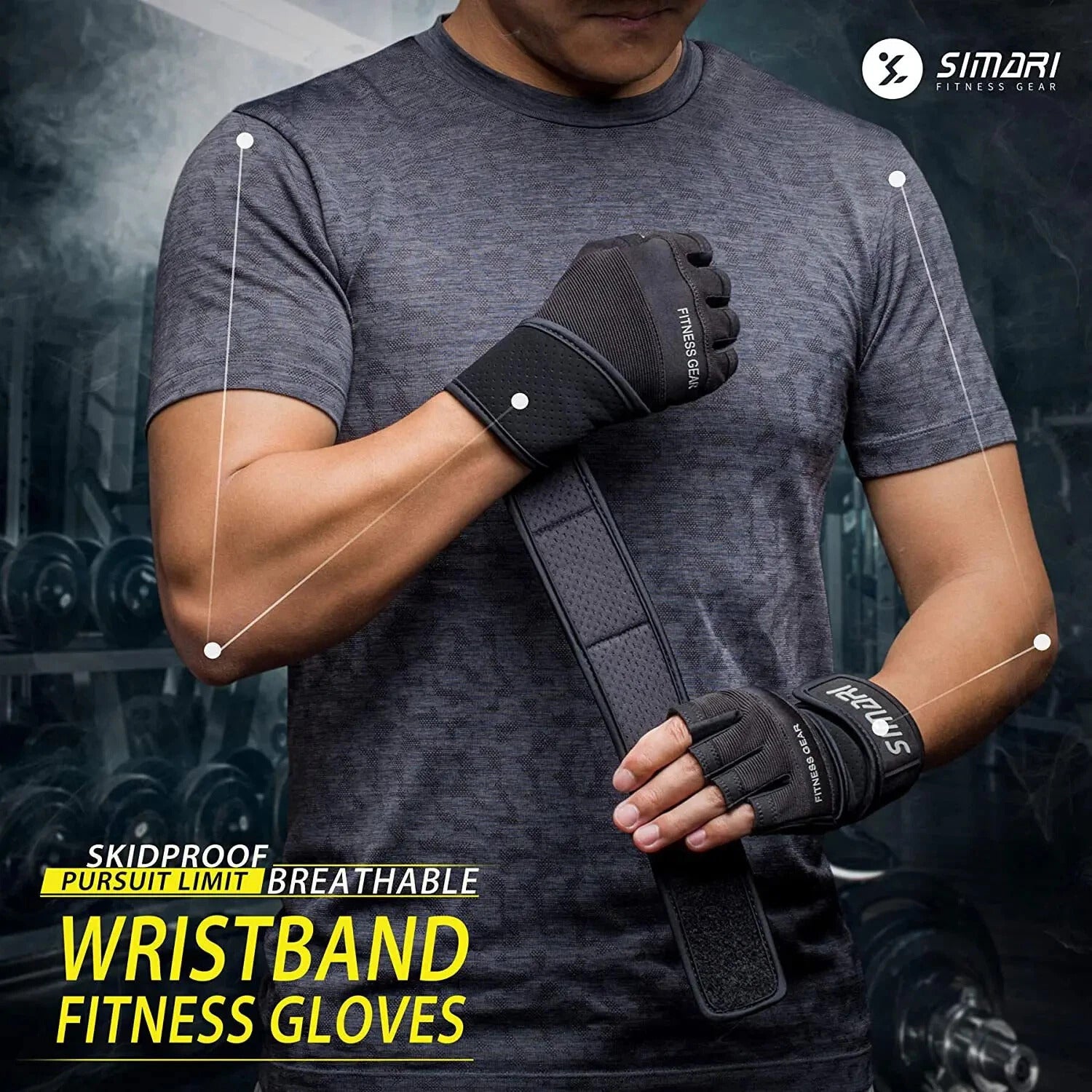 Fitness Gloves Breathable Workout Half Finger Gloves Anti-slip Dumbbell Gloves